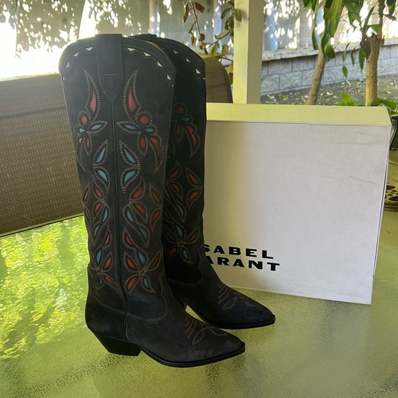 Isabel Marant Denvee Suede Western Boots - Picture 5 of 12